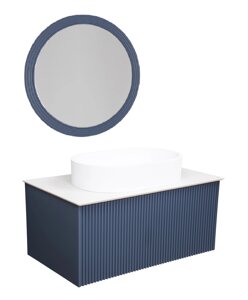 Мебель для ванной La Fenice Terra 80 со столешницей, подвесная, синяя