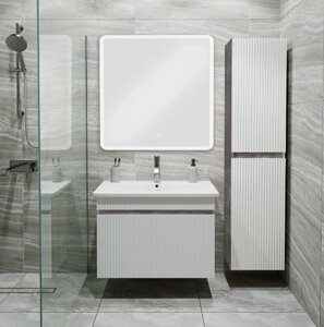 Мебель для ванной Runo Модена 75 подвесная, железный камень/белый
