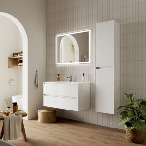 Мебель для ванной Sancos Cento 90 подвесная, белый глянец