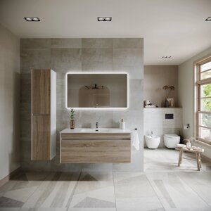 Мебель для ванной Sancos Smart 120-1 подвесная, дуб бардолино/белый глянец