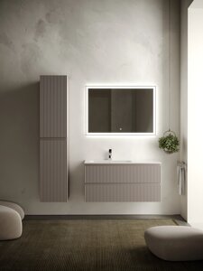 Мебель для ванной Sancos Snob R 100 SNR100LSM левая, 2 ящика, Doha Soft