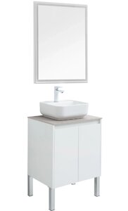 Мебель для ванной со столешницей Aquanet Nova Lite 60 белый глянец, 2 дверцы