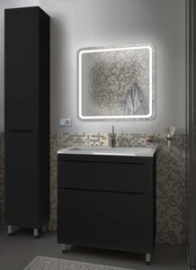 Мебель для ванной Style Line El Fante Бергамо мини 90 Люкс напольная, антискрейтч черный, PLUS