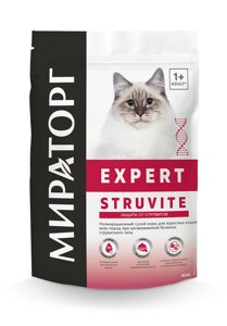 Мираторг вет. корма полнорационный сухой корм для взрослых кошек всех пород при мочекаменной болезни струвитного типа (400 г)