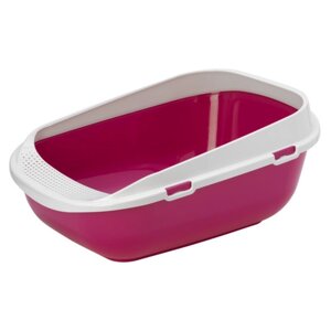 Moderna туалет для кошек с рамкой с высокими бортами (розовый)