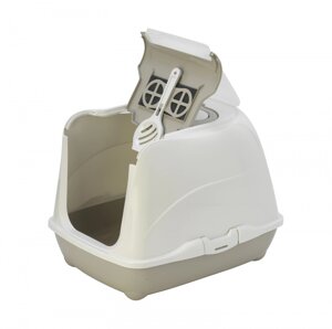 Moderna туалет-домик Flip с угольным фильтром, 50х39х37см, теплый серый (1,2 кг)