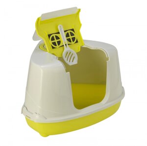 Moderna туалет-домик угловой Flip с угольным фильтром, 56X44X36 см, лимонно-желтый (1,6 кг)