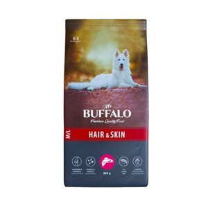 Mr. Buffalo сухой корм с лососем для взрослых собак всех пород, для здоровой кожи и красивой шерсти (800 г)
