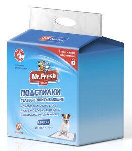 Mr. Fresh подстилка-пеленка для кошек и собак Expert Regular, впитывающая, 16 шт (90*60 см)
