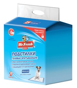 Mr. Fresh подстилка-пеленка для кошек и собак Expert Regular, впитывающая, 24 шт (60*60 см)