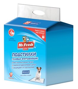 Mr. Fresh подстилка-пеленка для кошек и собак Expert Regular, впитывающая, 30 шт (40*60 см)