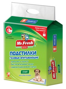 Mr. Fresh подстилка-пеленка для кошек и собак Expert Start, впитывающая, 8 шт. (90*60 см)