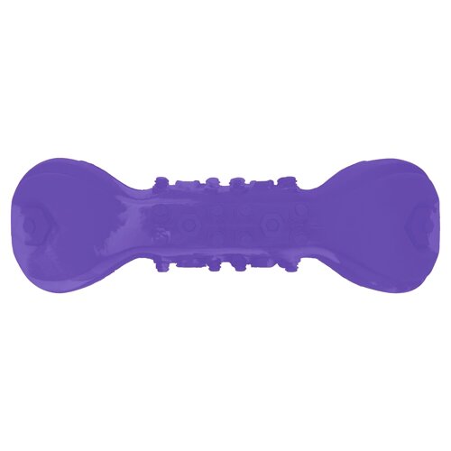 Mr. Kranch игрушка "Гантель дентальная" для собак с ароматом сливок, фиолетовая, с пищалкой (22 см)