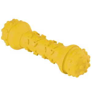 Mr. Kranch игрушка "Гантель дентальная" для собак с ароматом сливок, желтая (18 см)