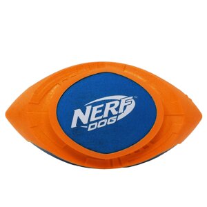 Nerf мяч для регби из вспененной резины и нейлона, 18 см (серия "Мегатон"синий/оранжевый) (263 г)