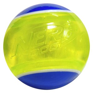 Nerf мяч светящийся прозрачный , 8 см, синий/зеленый) (159 г)
