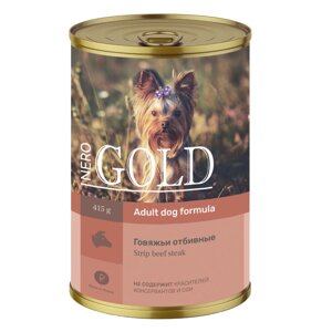 Nero Gold консервы кусочки в желе для собак "Говяжьи отбивные"415 г)