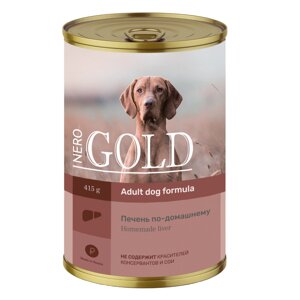 Nero Gold консервы кусочки в желе для собак "Печень по-домашнему"415 г)