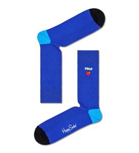 Носки Happy socks Ribbed Embroidery Yolo Sock REYOL01