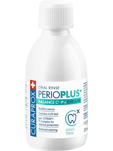 Ополаскиватель PPB205 Perio Plus Balance с содержанием хлоргексидина 0,05%200 мл, Curaprox
