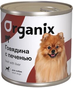 Organix консервы c говядиной и печенью для взрослых собак (750 г)