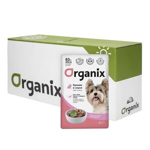 Organix паучи "Упаковка 25 шт" Паучи для собак мелких и средних пород с чувствительным пищеварением: кролик в соусе (2,04 кг)