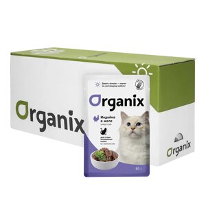 Organix паучи "Упаковка 25 шт" Паучи для стерилизованных кошек индейка в желе (2,13 кг)