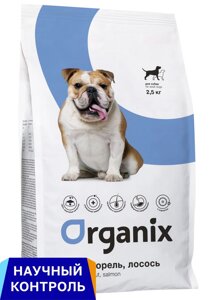 Organix полнорационный сухой корм для взрослых собак всех пород с форелью и лососем (18 кг)
