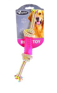 Papillon игрушка для собак "Плетеная веревка с пластиковой гантелькой"60 г)