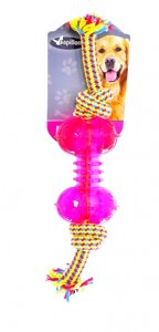 Papillon игрушка для собак "Плетеная веревка с пластиковой косточкой"33 см)
