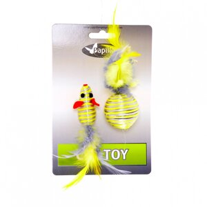 Papillon игрушка "Мышка и мячик с перьями"16 г)