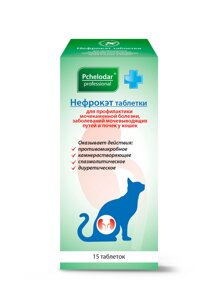 Пчелодар таблетки "Нефрокэт" для кошек: комплексная профилактика МКБ, 15таб (15 г)