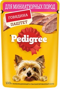 Pedigree влажный корм для взрослых собак маленьких пород паштет с говядиной (80 г)