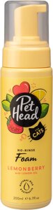 Pet Head очищающая пенка без смывания для шерсти кошек "Замуррчательный день" клубничный лимонад (204 г)