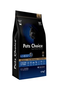 Pet's Choice для стерилизованных кошек с лососем (1,5 кг)