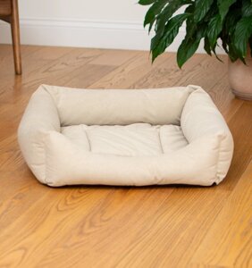 PETSHOP лежаки лежак квадратный с подушкой мягкий, бежевый (42х42х15 см)