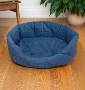 PETSHOP лежаки лежак овальный с подушкой, синий (48х40х17 см)