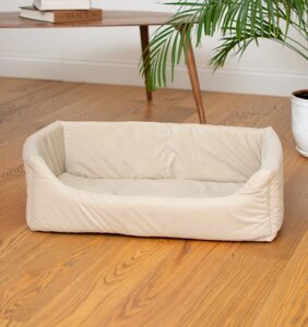 PETSHOP лежаки лежак прямоугольный с подушкой, бежевый (51х35х17 см)