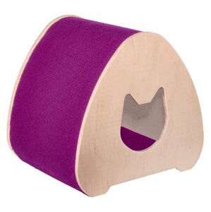 PetshopRu когтеточки домик-когтеточка "Луфи", фиолетовый (40х34х38 см)