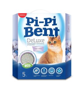 Pi-Pi-Bent комкующийся наполнитель "Делюкс Клин Коттон"коробка) (5 кг)