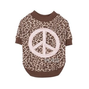 Pinkaholic футболка с лепардовым принтом и аппликацией "Мир", коричневый (L)