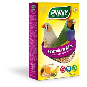 Pinny полнорационный корм для экзотических птиц с фруктами, бисквитом и витаминами (800 г)