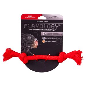 Playology жевательный канат Playology DRI-TECH ROPE для собак с ароматом говядины, цвет красный (M)