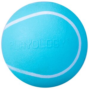 Playology жевательный мяч Playology SQUEAKY CHEW BALL с пищалкой и с ароматом арахиса, цвет голубой (6 см)