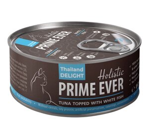 Prime Ever консервы для для кошек тунец с белой рыбой в желе (80 г)