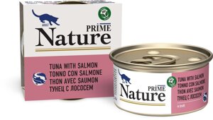 Prime Nature консервы для кошек: тунец с лососем в бульоне (1 шт)