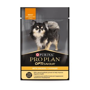 Purina Pro Plan (паучи) для взрослых собак мелких и карликовых пород: кусочки в соусе с курицей (85 г)