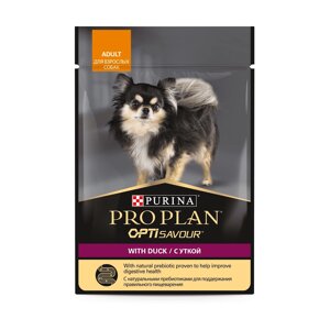 Purina Pro Plan (паучи) для взрослых собак мелких и карликовых пород: кусочки в соусе с уткой (85 г)