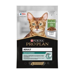 Purina Pro Plan (паучи) влажный корм Nutri Savour для взрослых кошек, кусочки с ягненком, в желе (85 г)