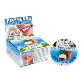 Растительная зубная паста с кокосом (в банке), 40 гр, Pop Herbs Coconut Toothpaste